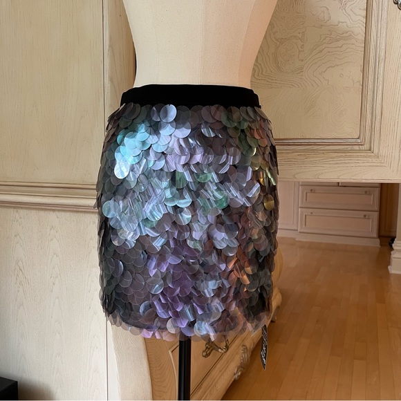 DKNY Iridescent Paillette Embellished Stretch Mini Skirt—NWT - Picture 3 of 17